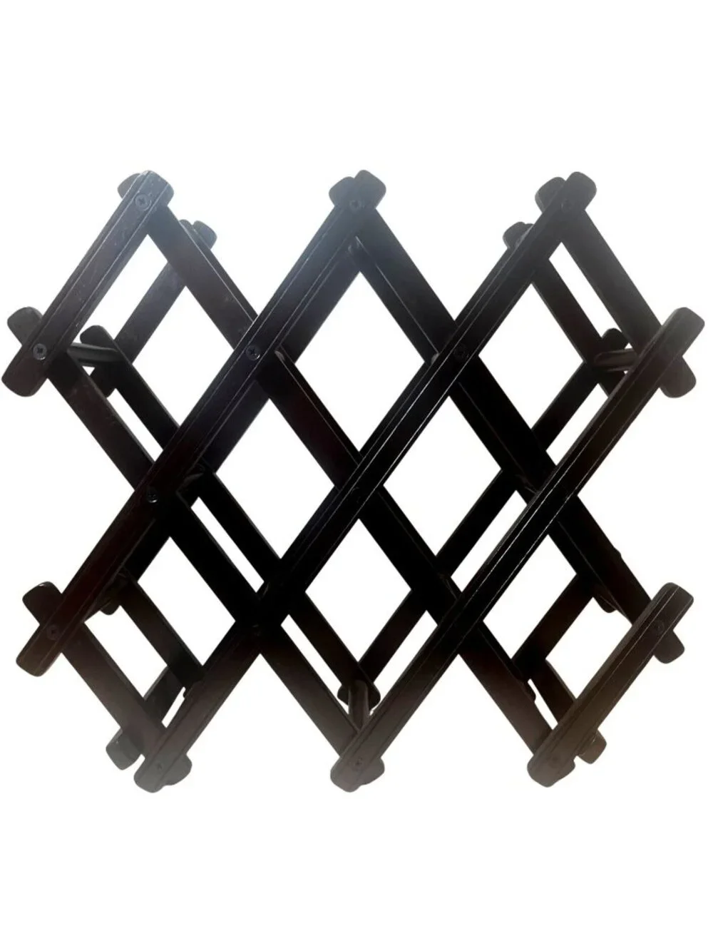 Expandable Wooden Wine Racks or Towel Holders Dark Brown and Light Finish Compac